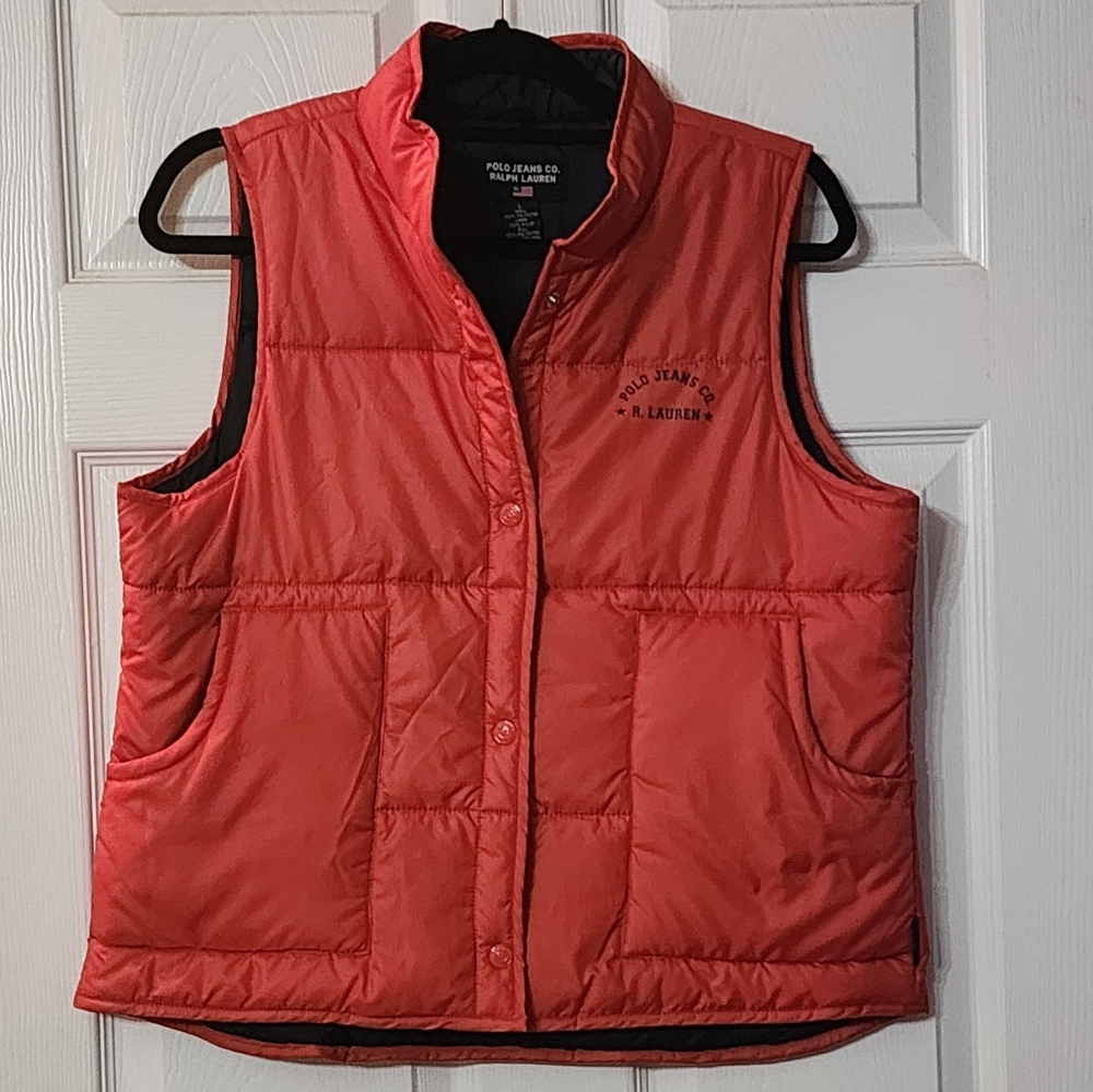 POLO JEANS CO orange Puffer Vest Large
